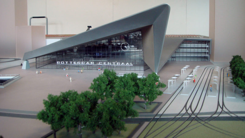 Maquette van Rotterdam Centraal Station gemaakt met de lasermachine
